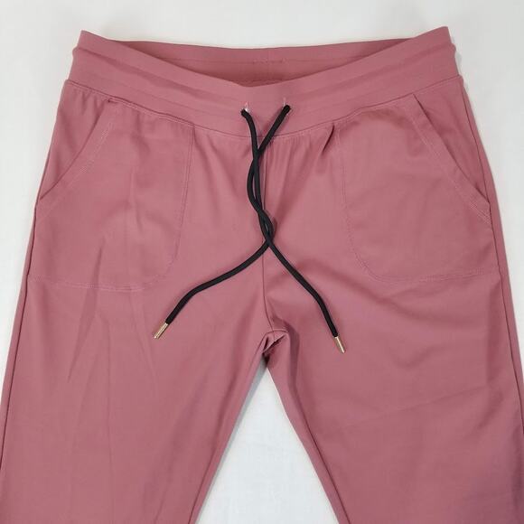 ZYIA Active Pants Womens Medium Pink Joggers Drawstring Ankle Zipper Nylon - Picture 5 of 10